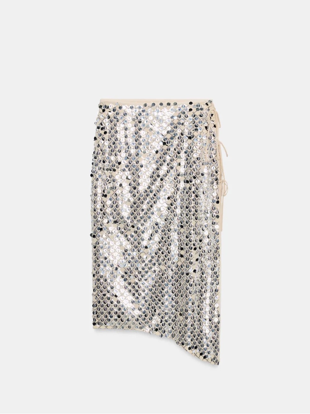 ZARA ASYMMETRIC SEQUIN MIDI SKIRT - Picture 3 of 5